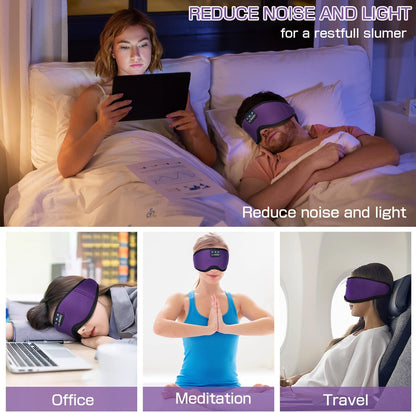 Ultra-Thin Bluetooth Sleep Mask with Wireless Headphones - Perfect for Side Sleepers and Relaxing Music Enjoyment